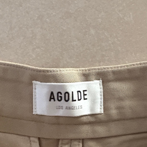 Agolde Becker Cotton Barrel Leg Chinos tapered pleated barrel leg utility size24 - Picture 2 of 14